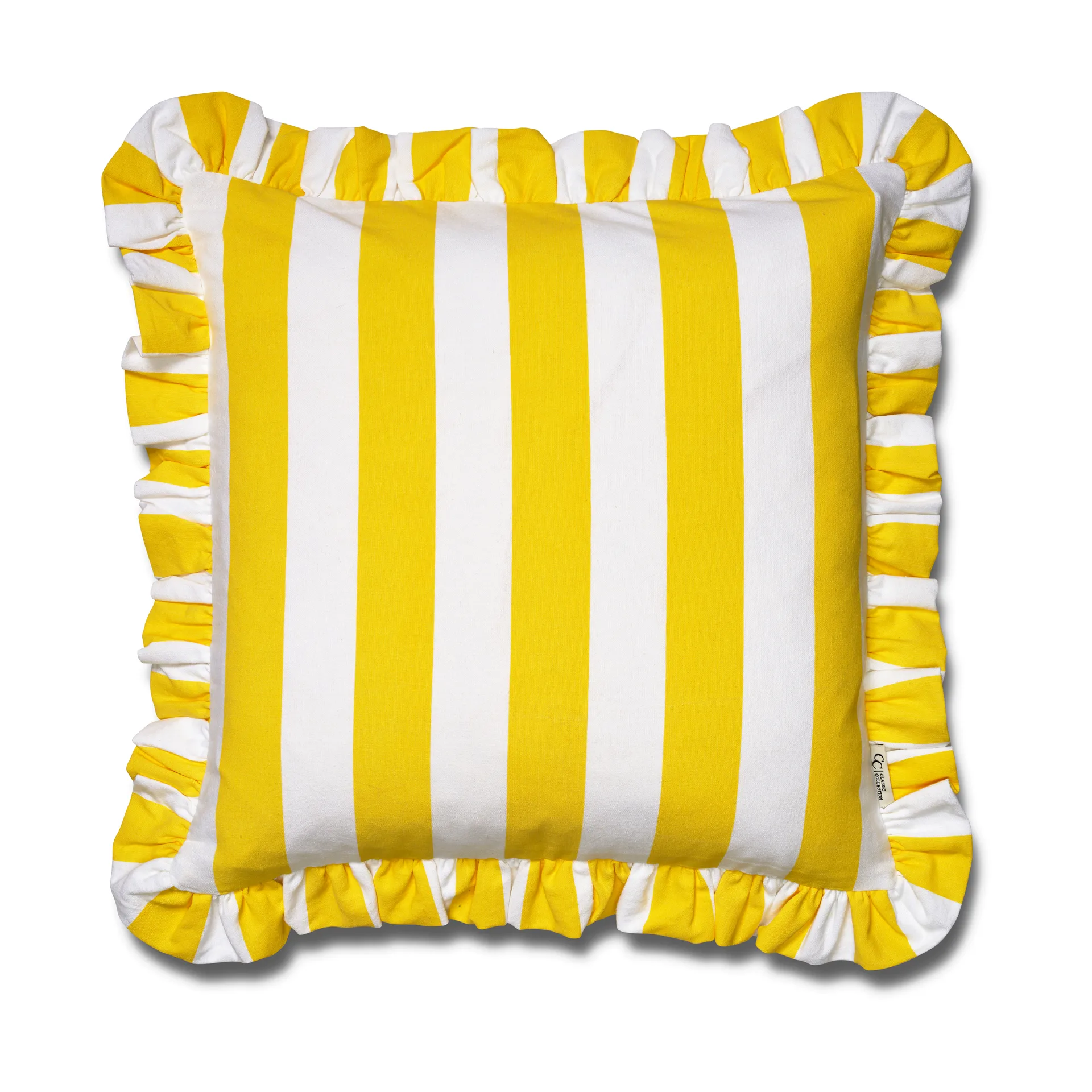Ruffle Stripes cushion cover 50x50 cm, Yellow Classic Collection