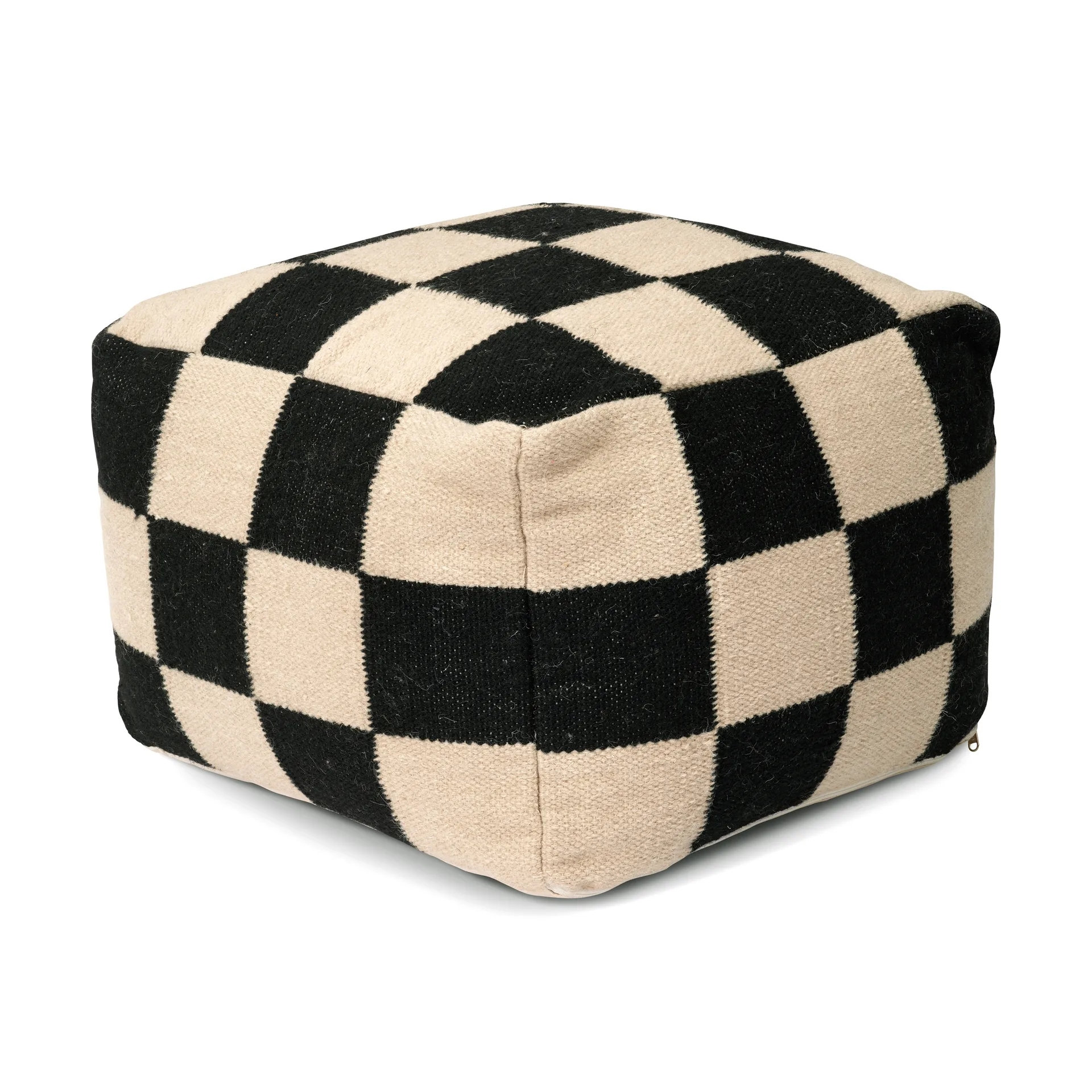 Square pouf 50x50 cm, Black-natural Classic Collection