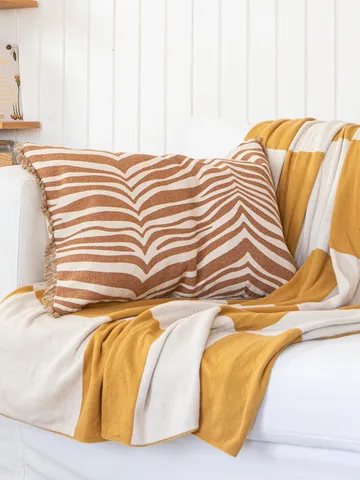 Square throw 130x170 cm - Yellow - Classic Collection