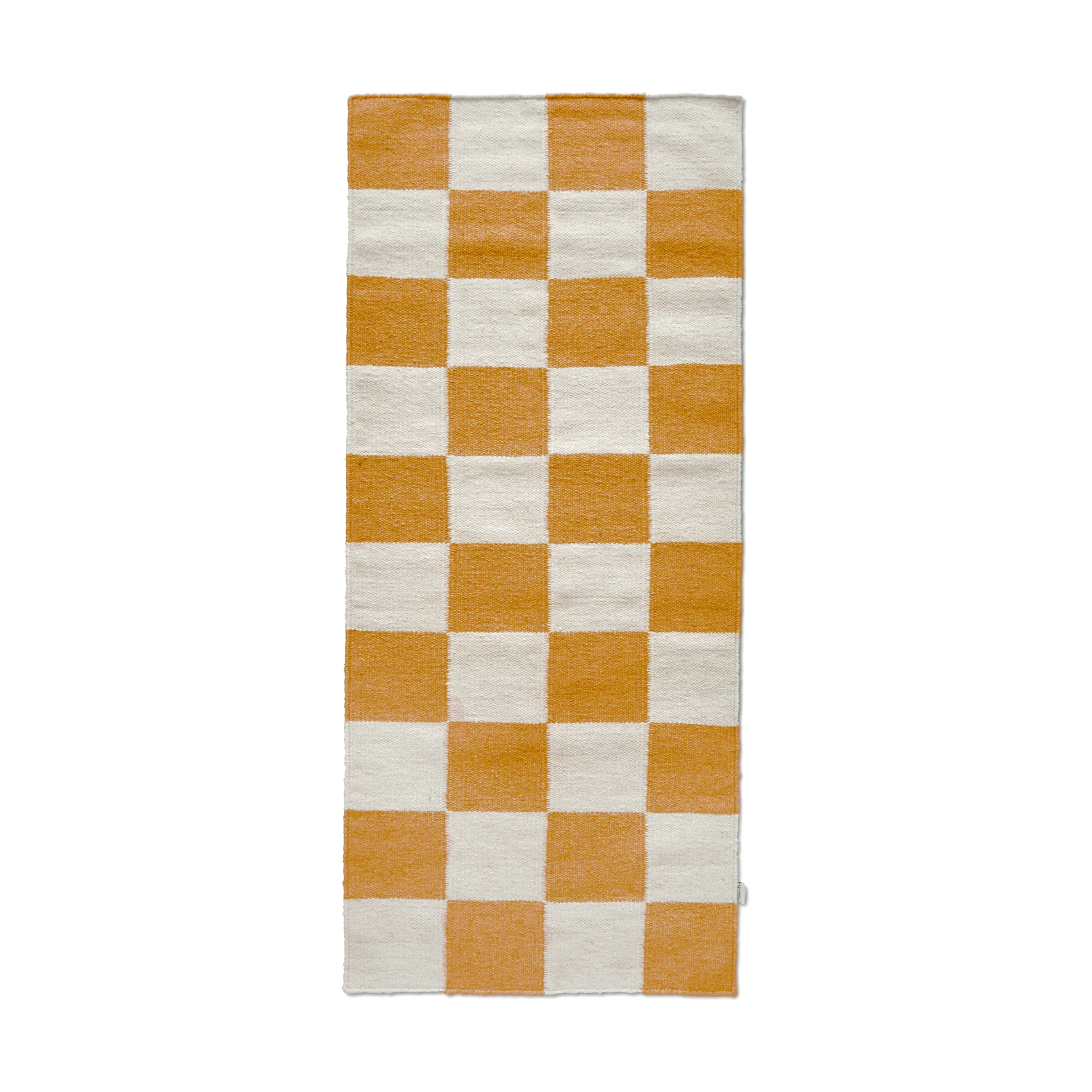 Squares runner rug, White-yellow, 80x200 cm Classic Collection
