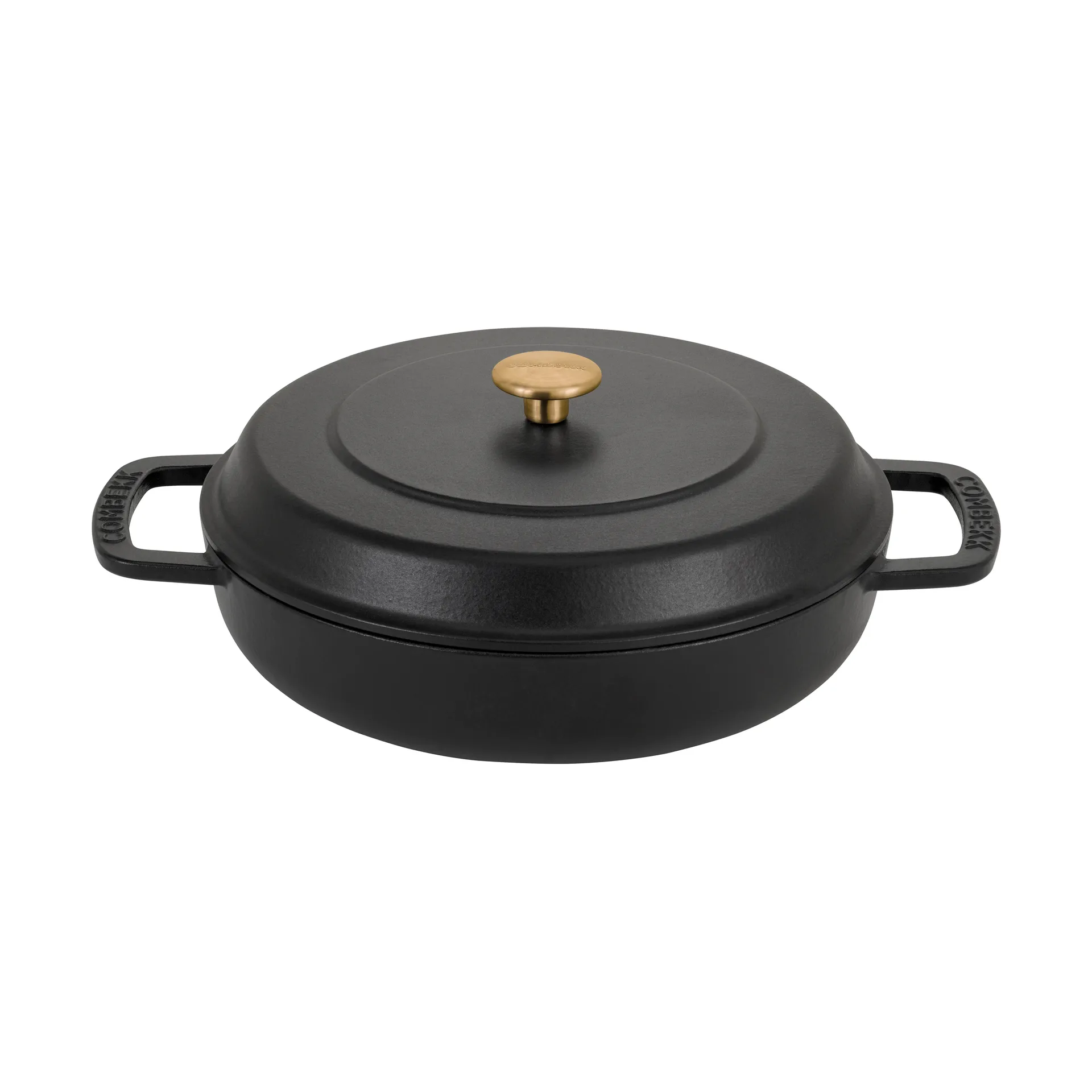 Combekk Enameled cast iron sauté pan Ø28 cm, Black-gold knob Combekk