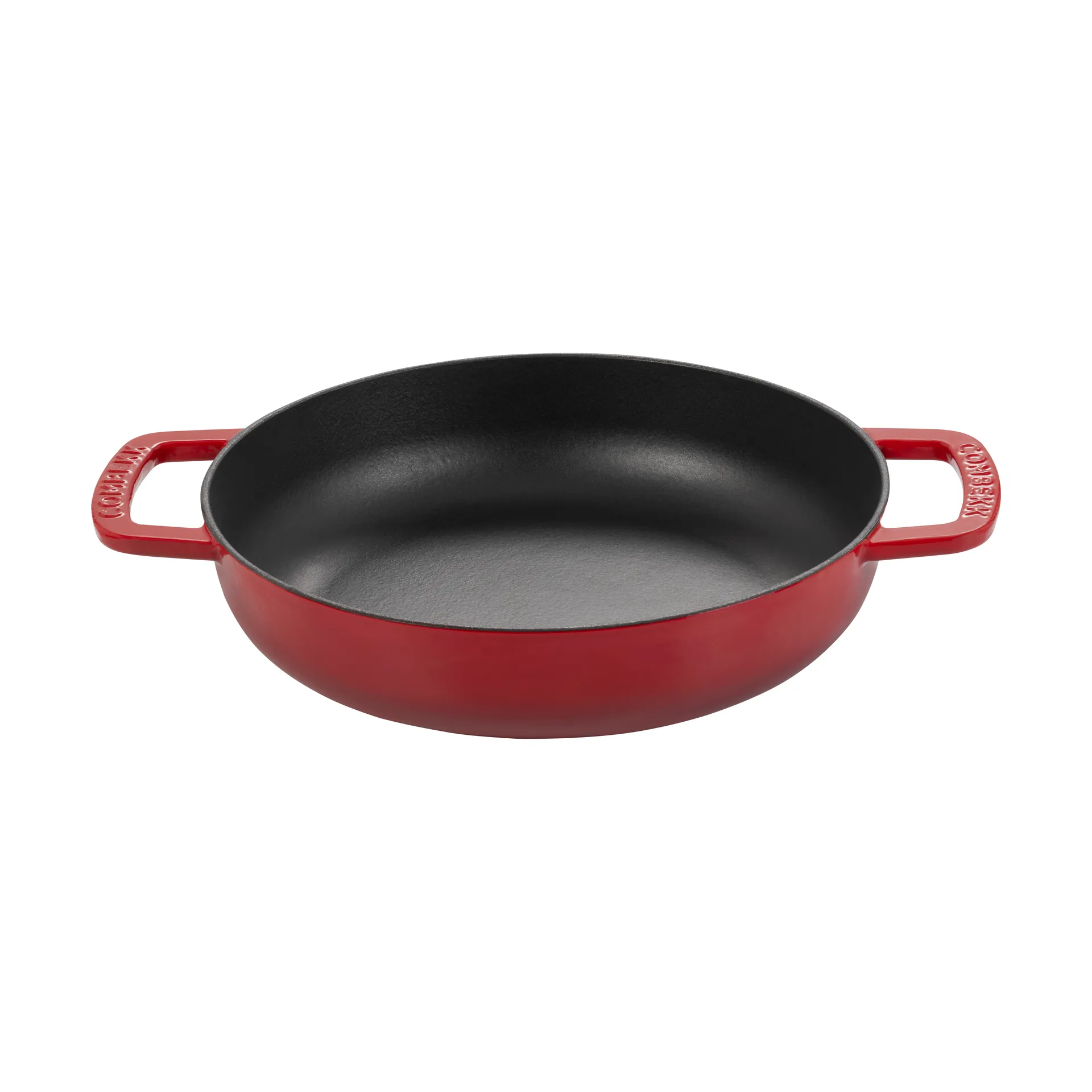 Combekk Enameled cast iron sauté pan Ø28 cm, Cherry-silver knob Combekk