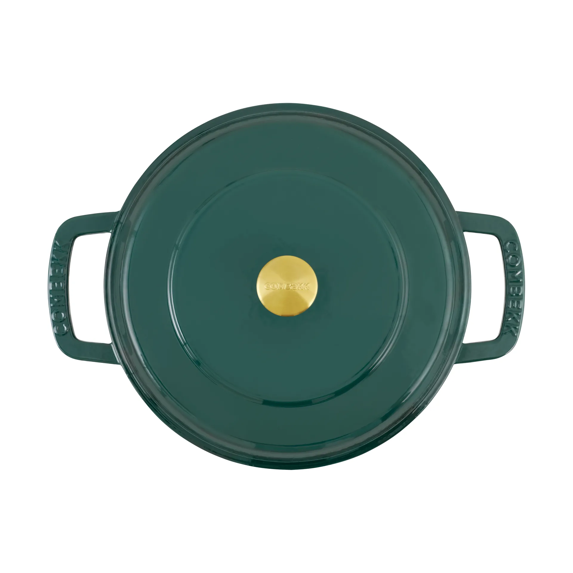 Combekk Enameled cast iron sauté pan Ø28 cm, Holly Green-gold knob Combekk