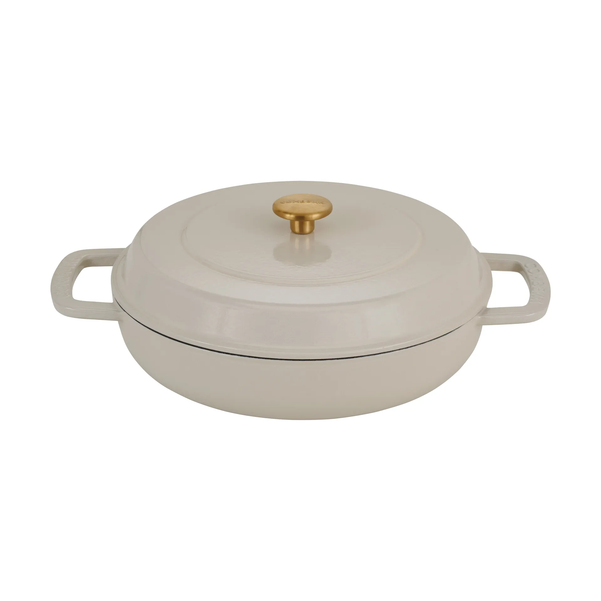 Combekk Enameled cast iron sauté pan Ø28 cm, Sand-gold knob Combekk