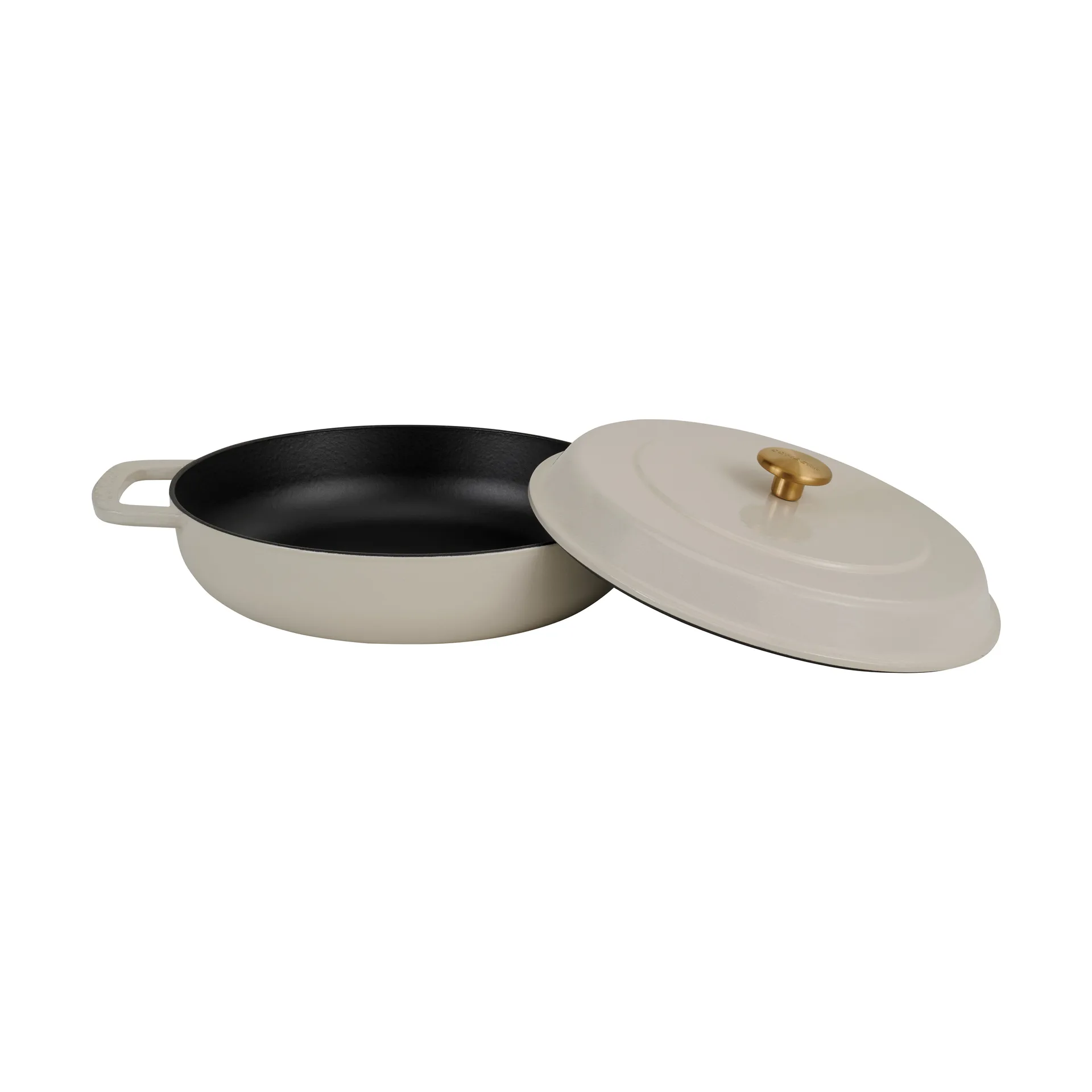 Combekk Enameled cast iron sauté pan Ø28 cm, Sand-gold knob Combekk
