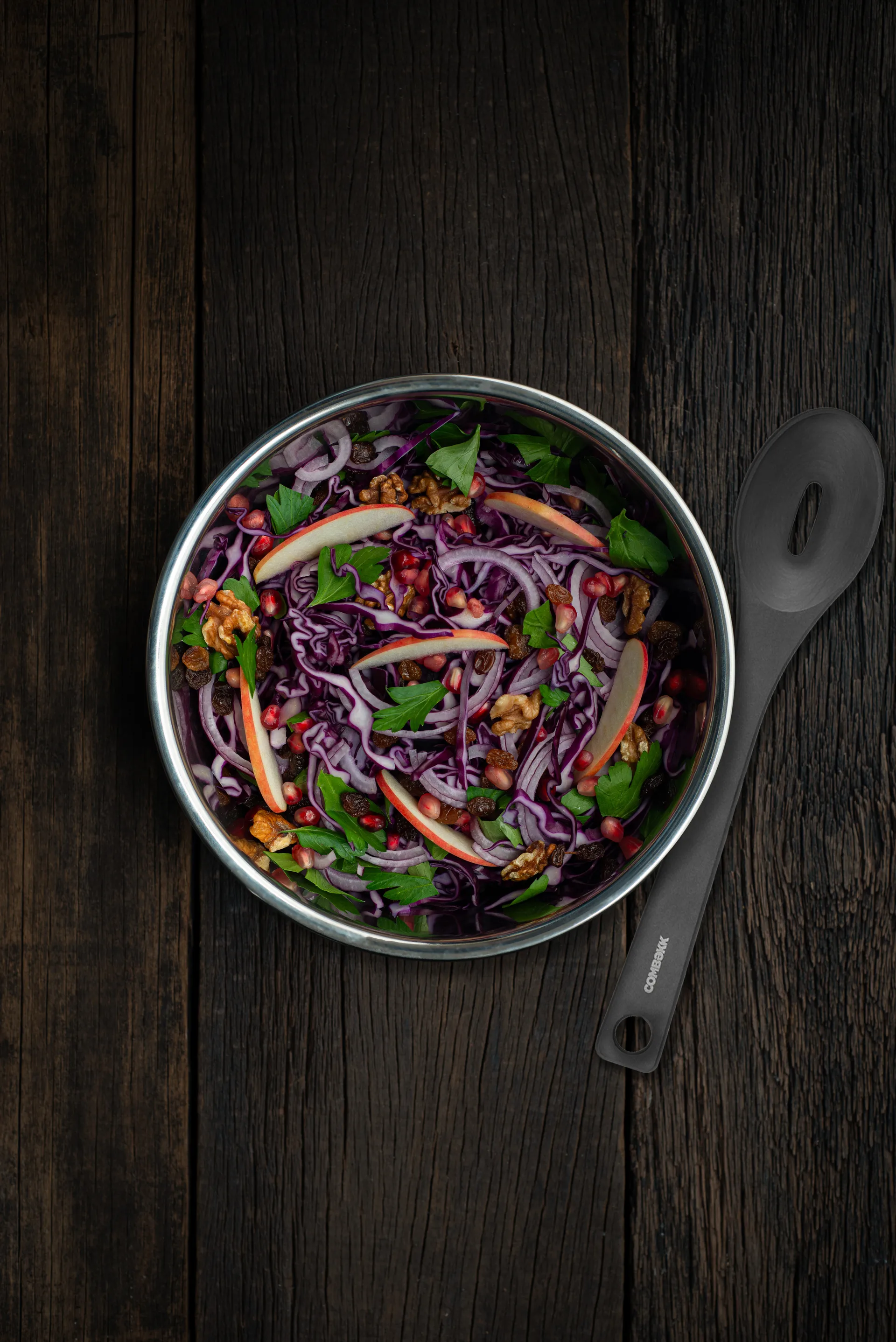 Combekk slotted spoon wood fiber, Black Combekk