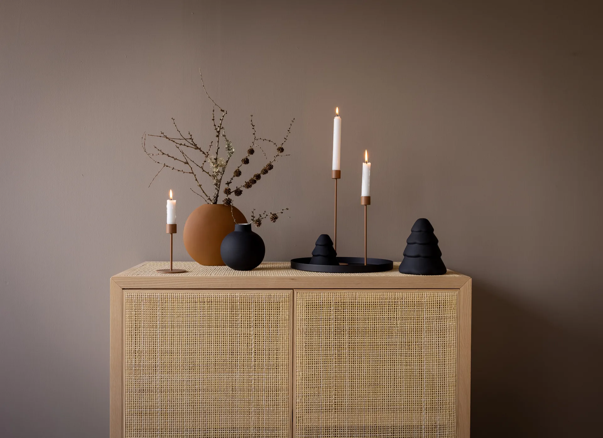 Cooee candle sticks 13 cm, Coconut Cooee Design