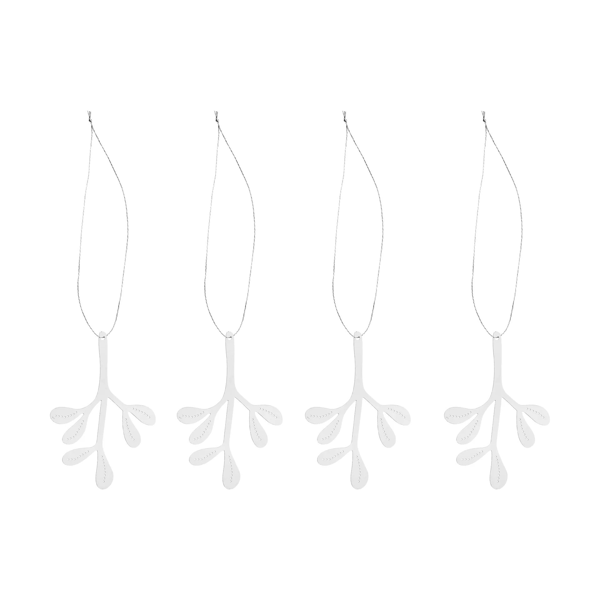 Cooee Christmas ornaments stainless steel 4-pack, Mistletoe Cooee Design