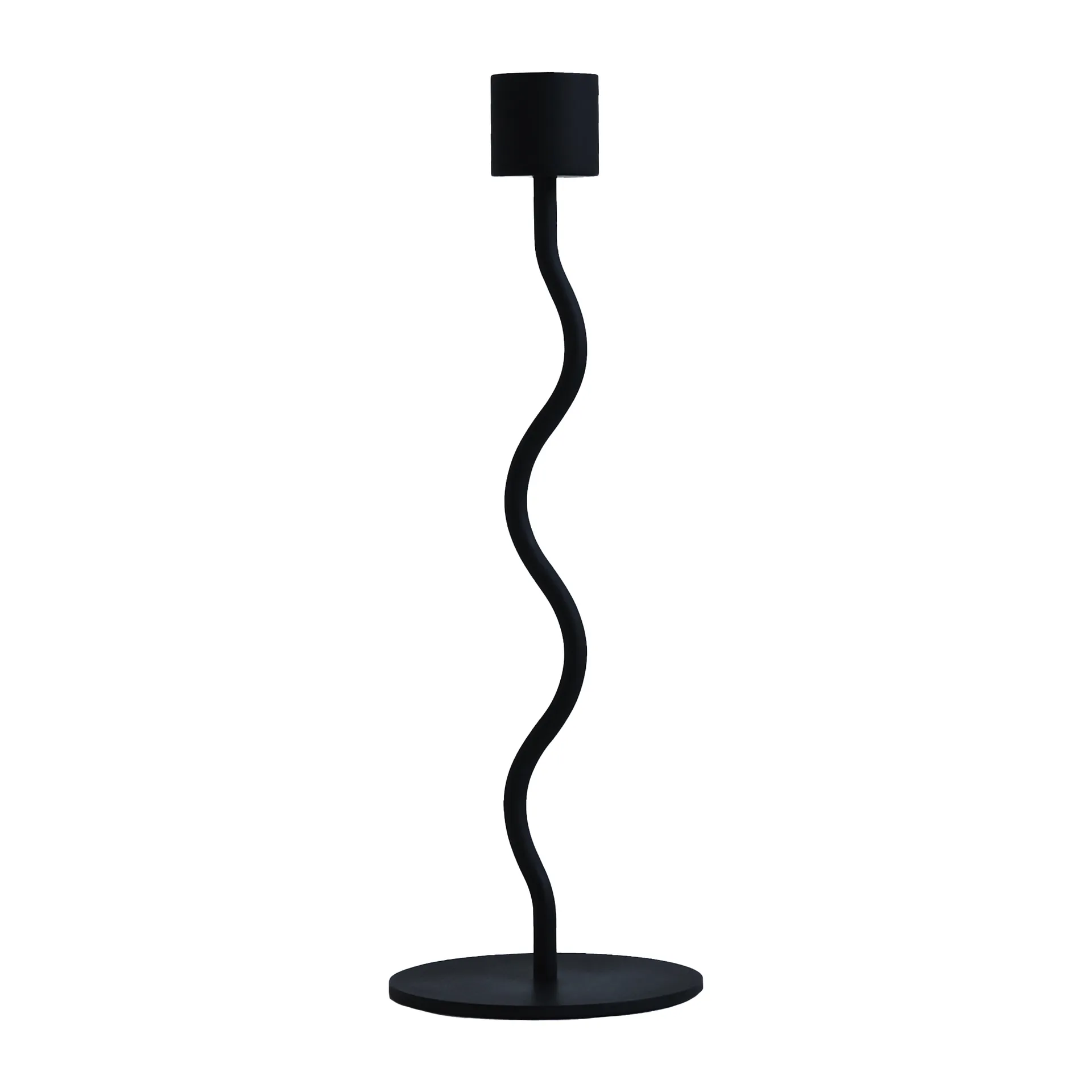Curved candle holder 23 cm, Black Cooee Design