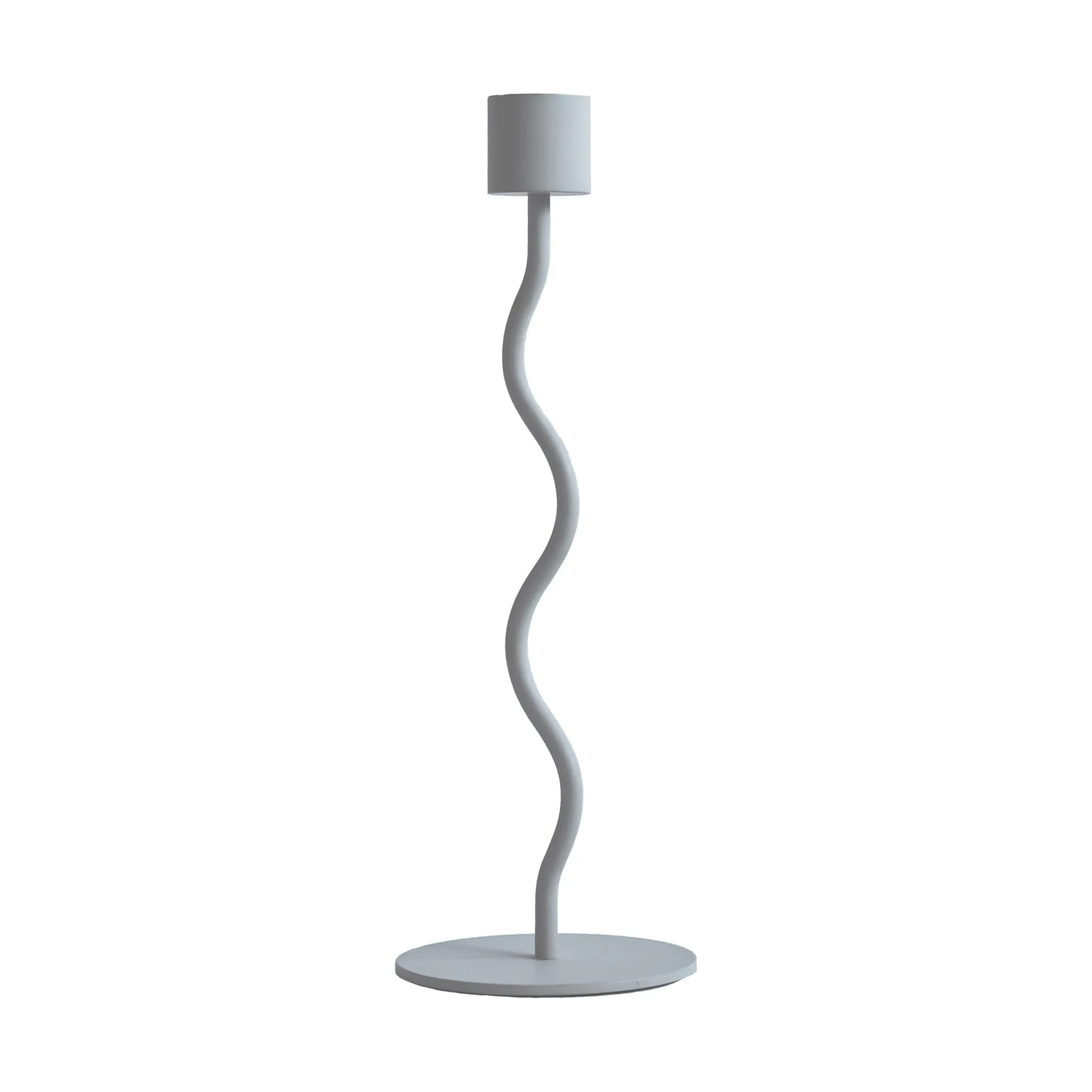 Curved candle holder 23 cm, Pale blue Cooee Design