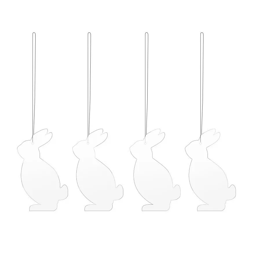Easter Deco hare Easter decoration 4-pack, White Cooee Design