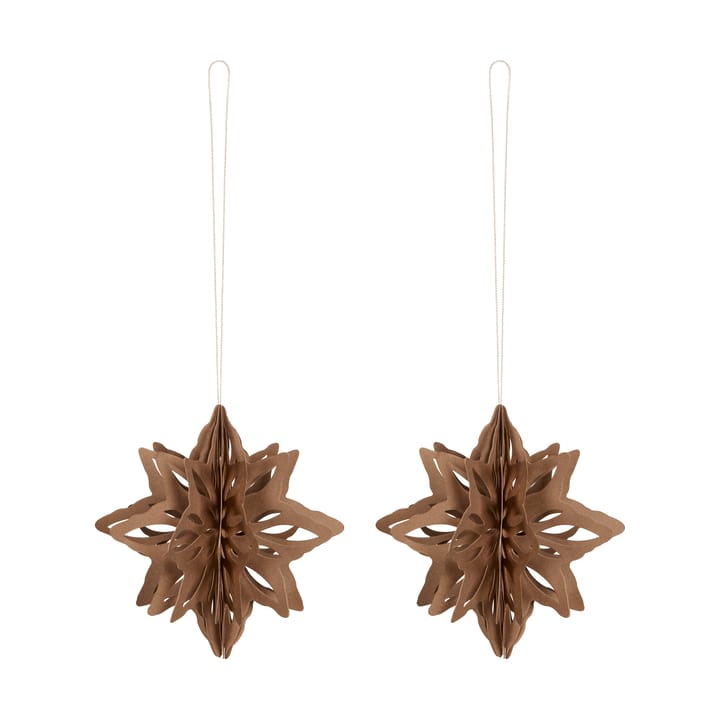 Paper Nova star decoration hanger 2-pack - Coffee - Cooee Design