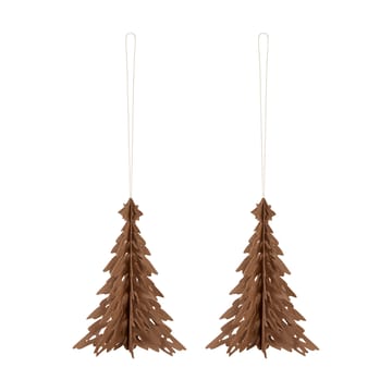 Paper Pinetree decoration hanger 2-pack - Coffee - Cooee Design