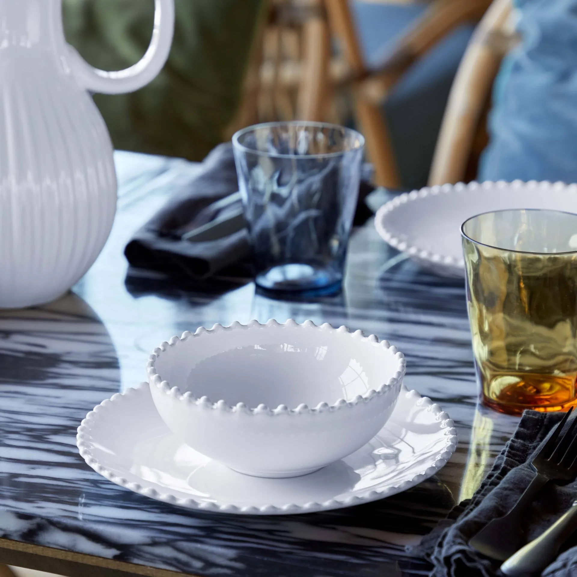 Pearl side plate, White, Ø22 cm Costa Nova