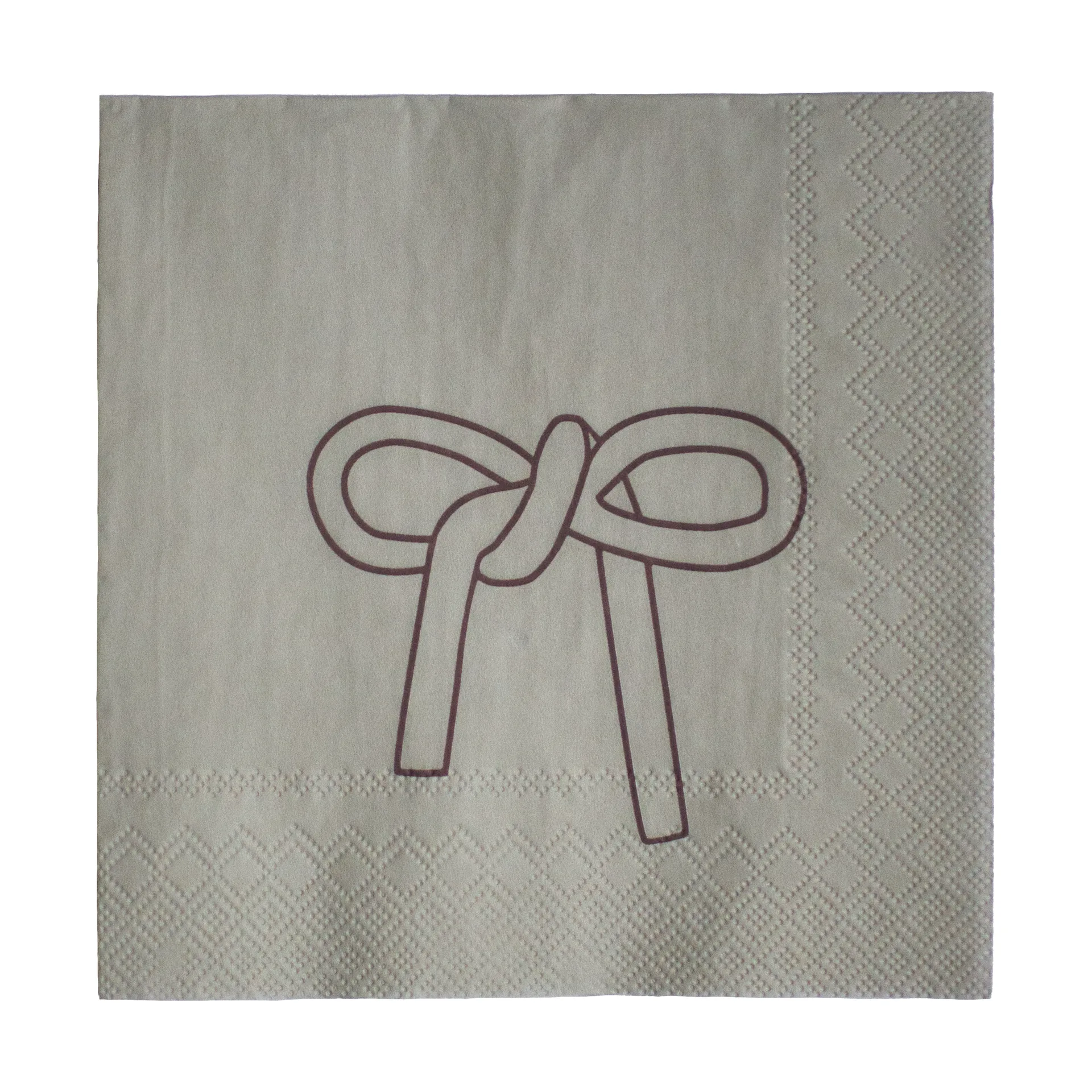 Bow paper napkin 33x33 cm 20-pack, Beige DBKD