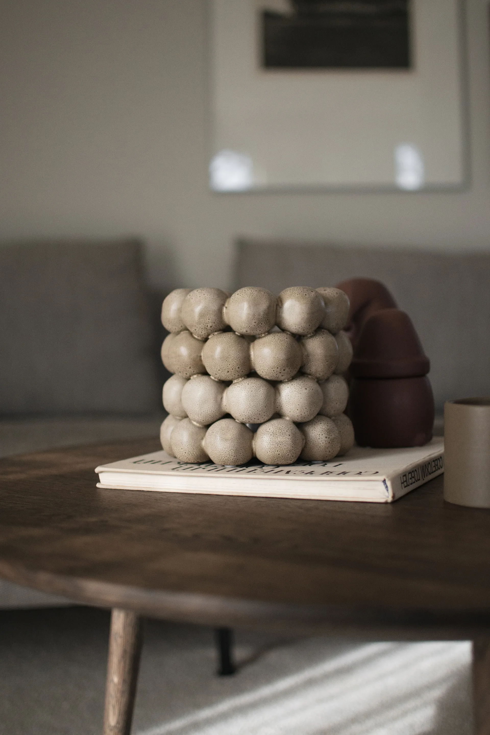 Bright candleholder Ø17 cm, Beige DBKD