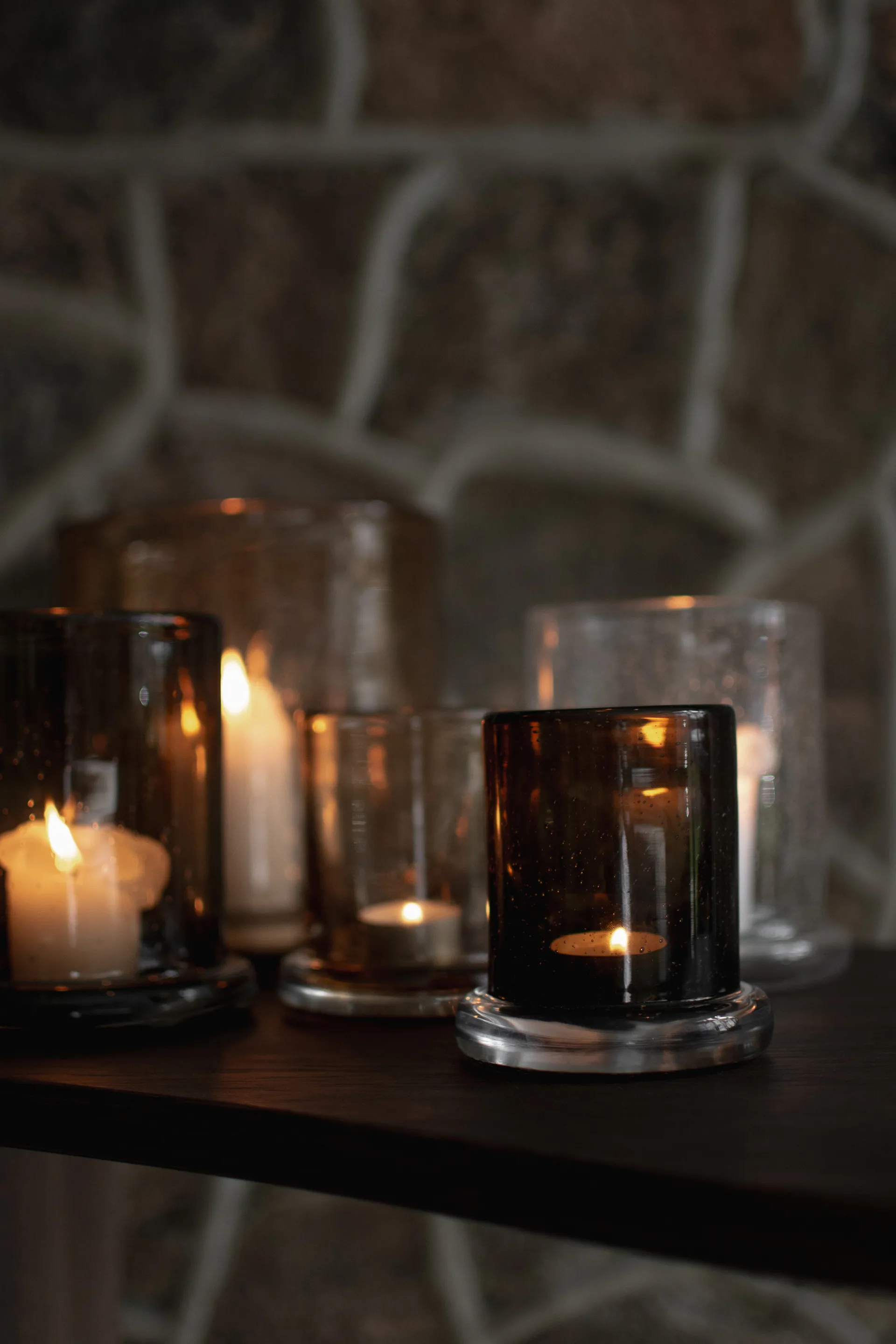 Bubble tealight holder Ø10 cm, Brown DBKD