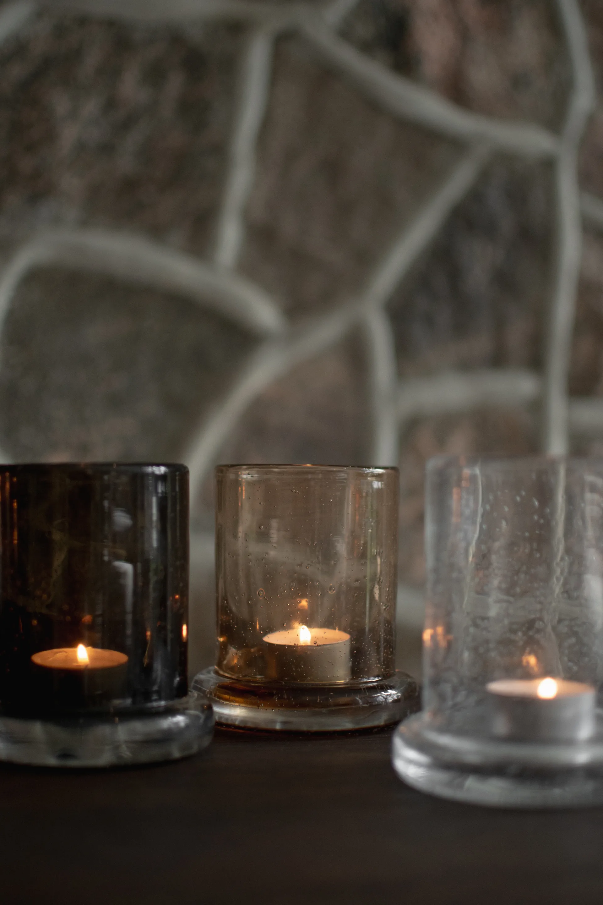 Bubble tealight holder Ø10 cm, Brown DBKD