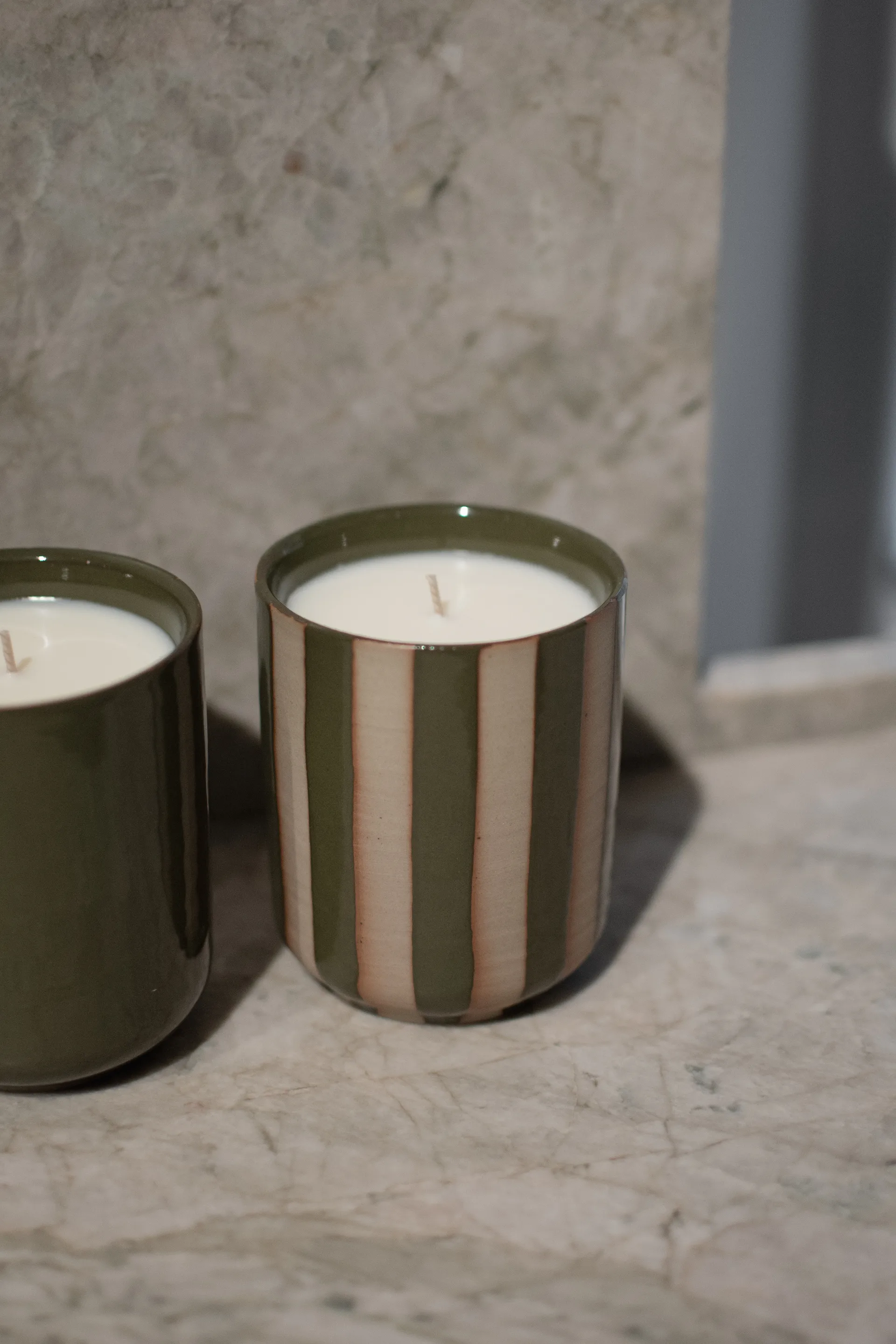 Burn scented candle 60 h, Stripe green DBKD