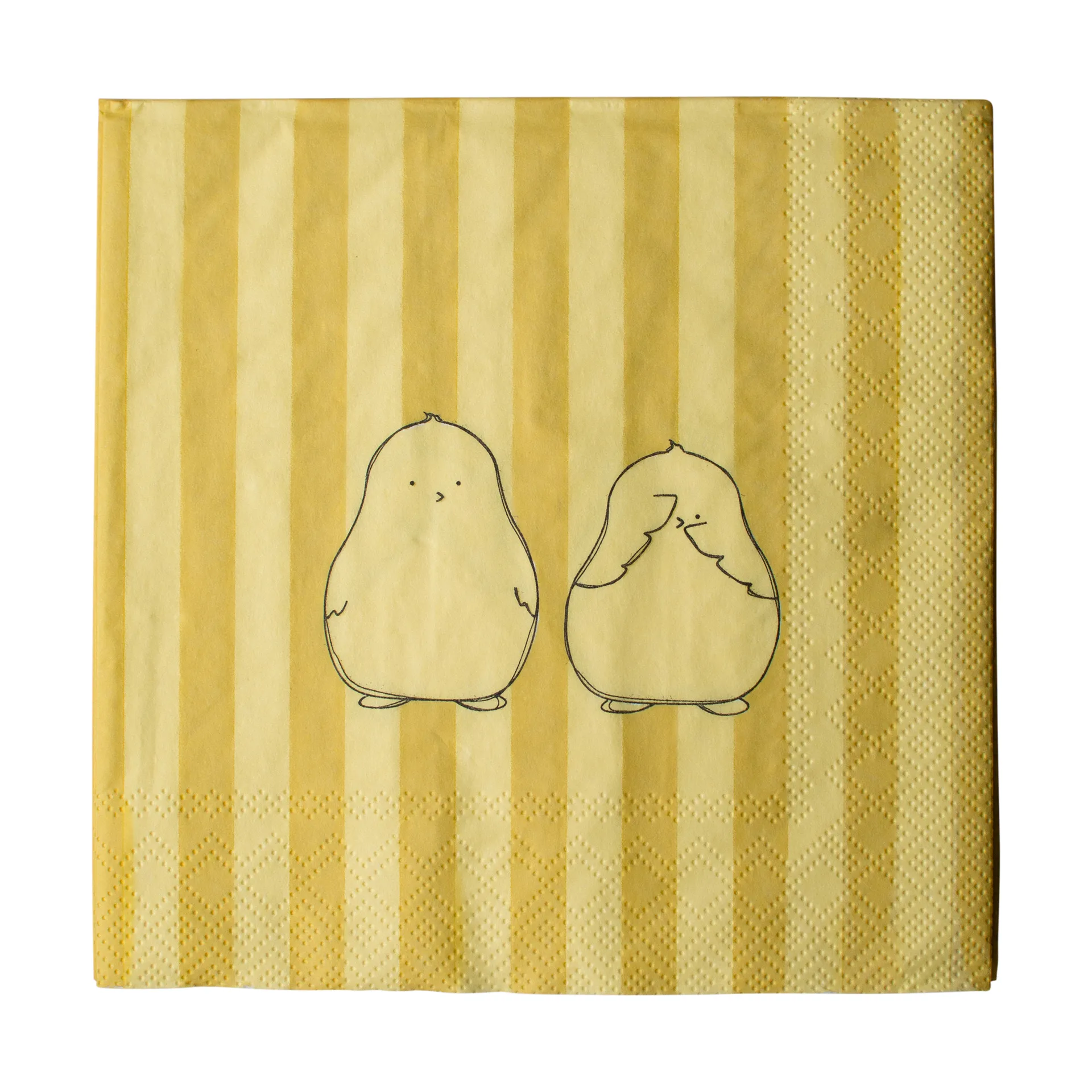 Chubby chicken stripe paper napkins 20-pack, Cream, 33x33 cm DBKD