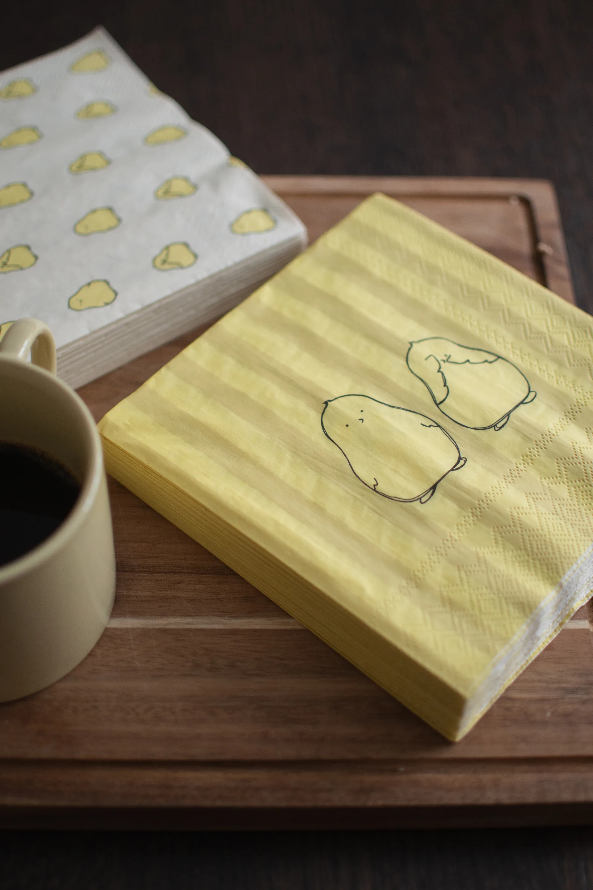 Chubby chicken stripe paper napkins 20-pack, Cream, 33x33 cm DBKD