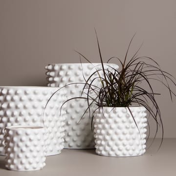 Cloudy flower pot matte white - medium - DBKD