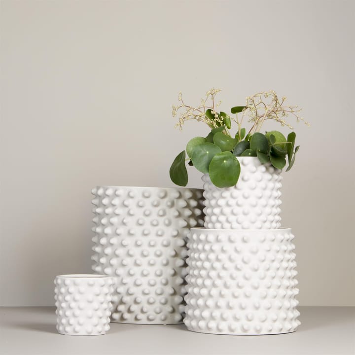 Cloudy flower pot matte white, medium DBKD