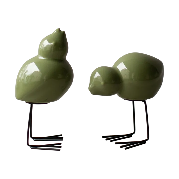 DBKD Swedish Birds Easter decoration 2-pack - Shiny green - DBKD