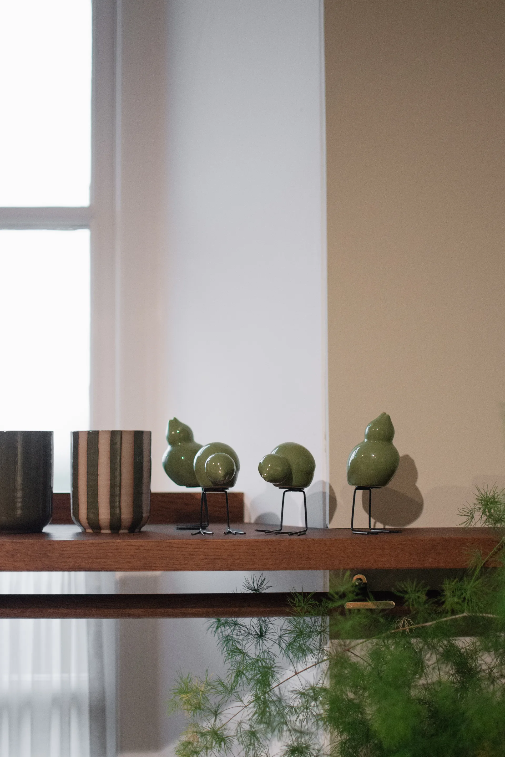 DBKD Swedish Birds Easter decoration 2-pack, Shiny green DBKD