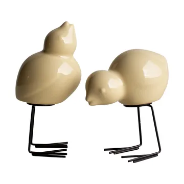 DBKD Swedish Birds Easter decoration 2-pack - Shiny yellow - DBKD