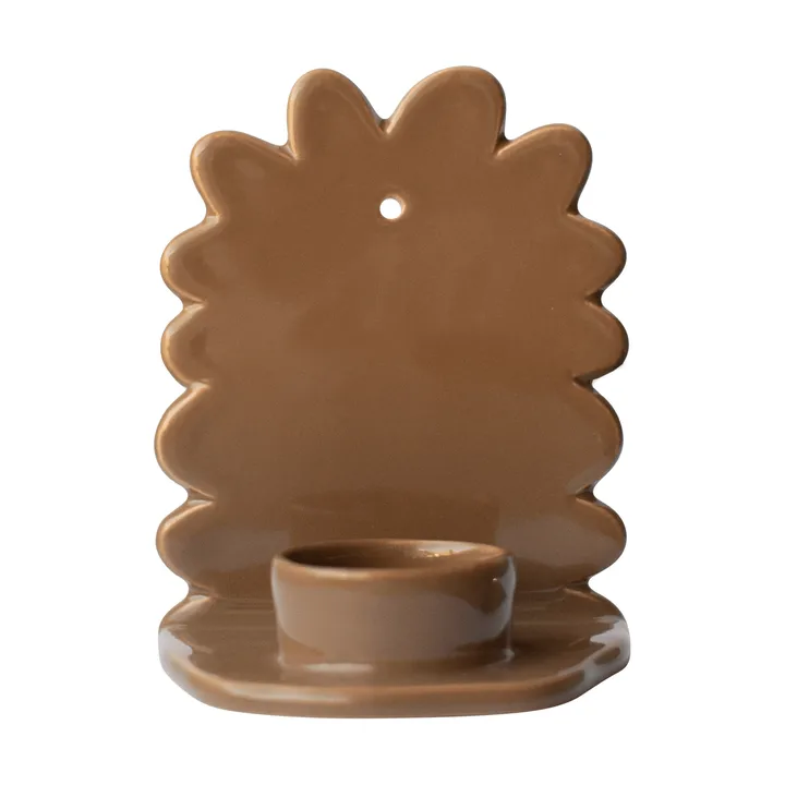 Flowery wall candle holder - Shiny nougat - DBKD
