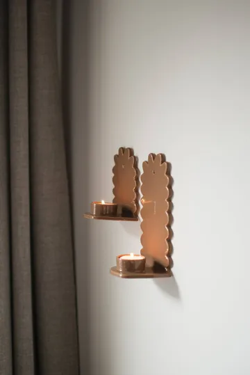 Flowery wall candle holder - Shiny nougat - DBKD