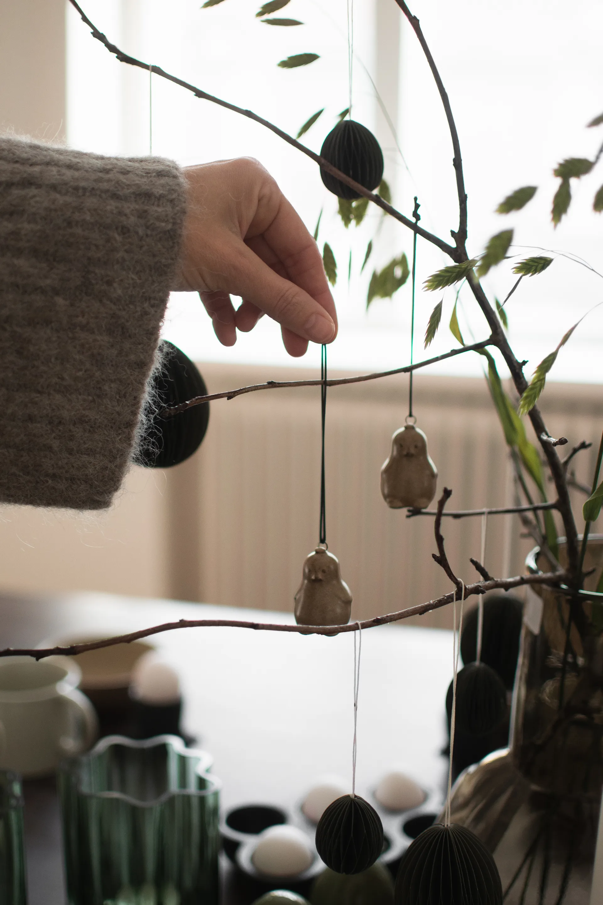 Hanging Chubby chicken decoration hanging, Beige DBKD