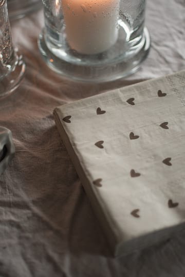 Heart paper napkin 33x33 cm 20-pack - Brown-beige - DBKD