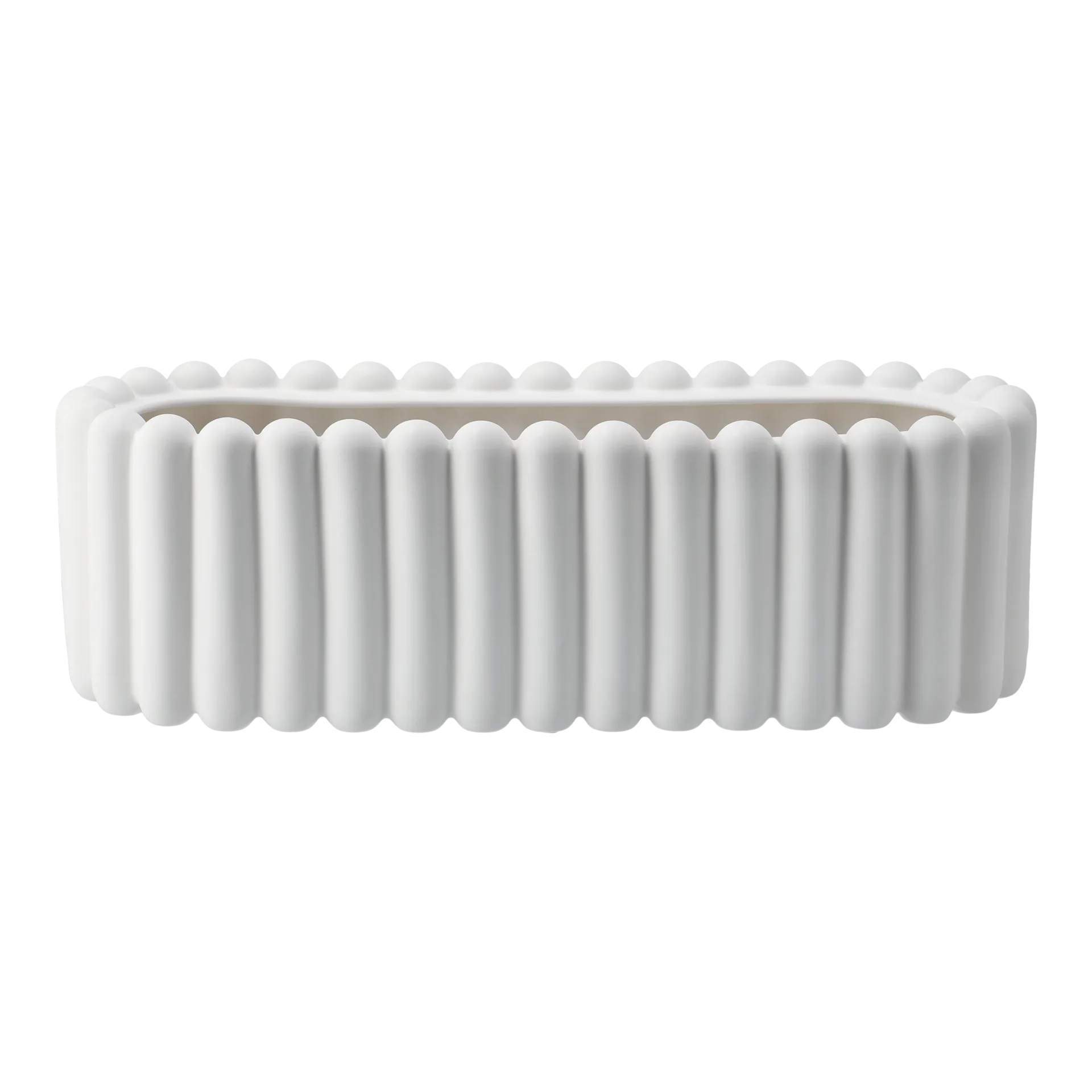 Mist flower pot oval, White DBKD