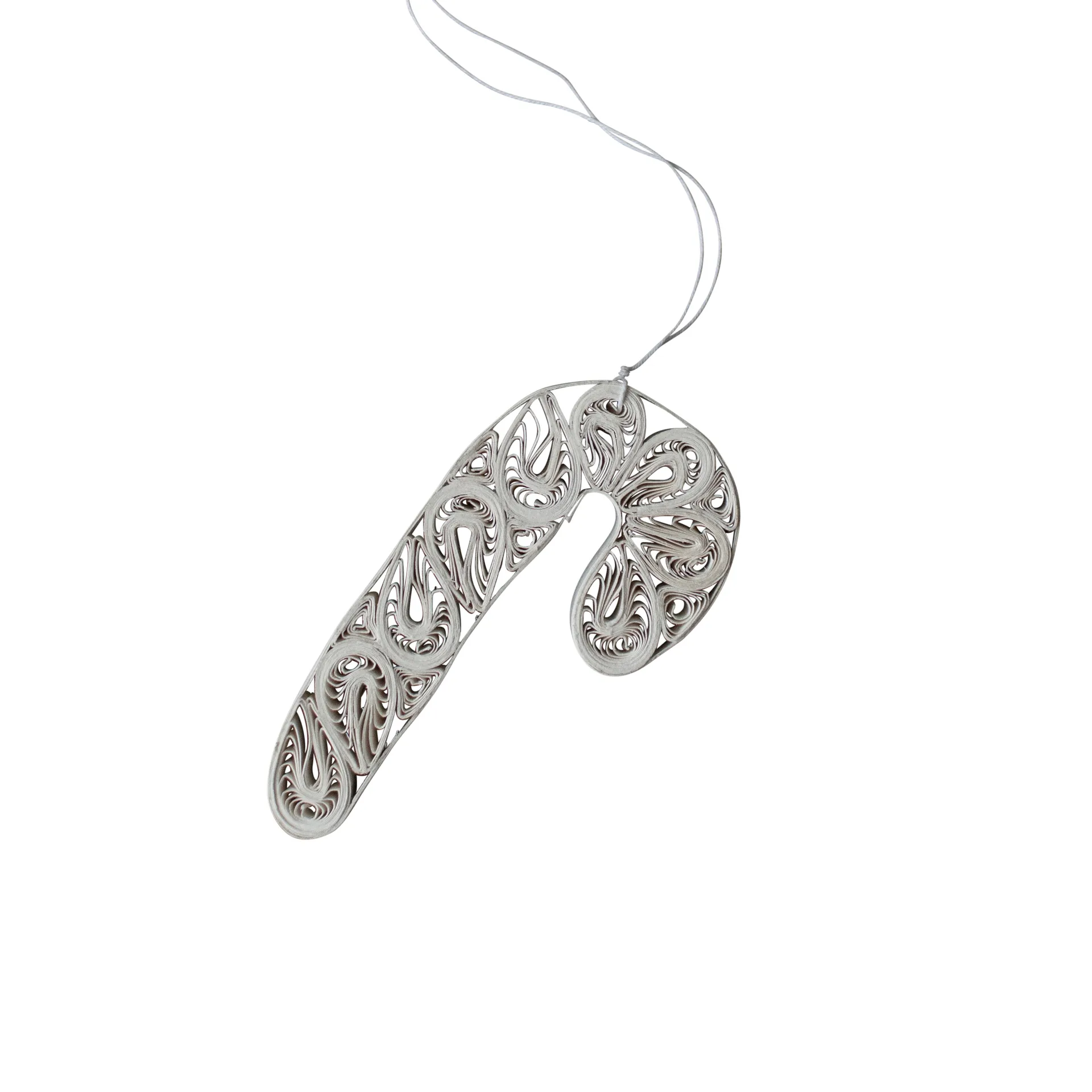 Paper candy cane hanging Christmas decorations, White DBKD