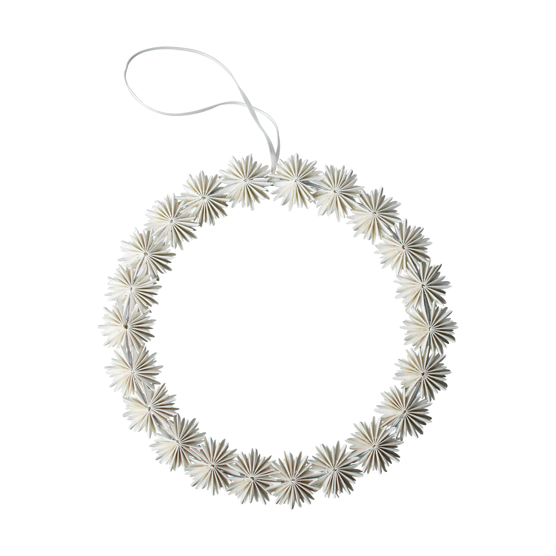 Paper flake wreath Christmas decoration, White DBKD