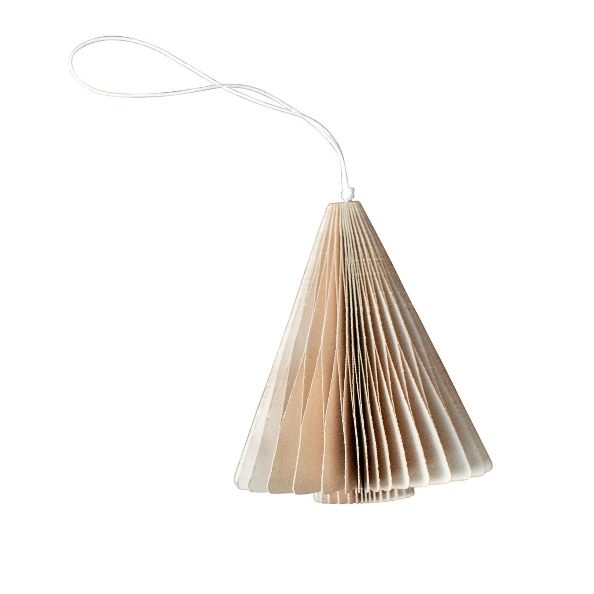 Paper tree hanging Christmas decorations 7 cm, Sand DBKD