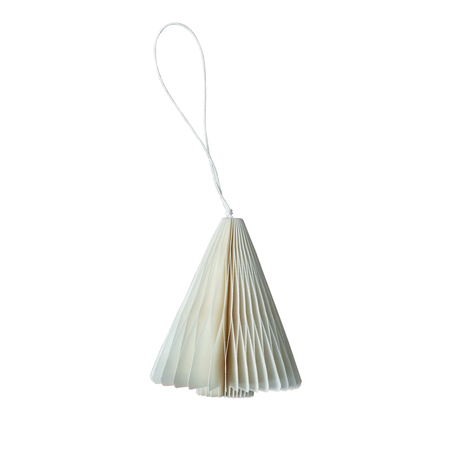 Paper tree hanging Christmas decorations 7 cm, White DBKD