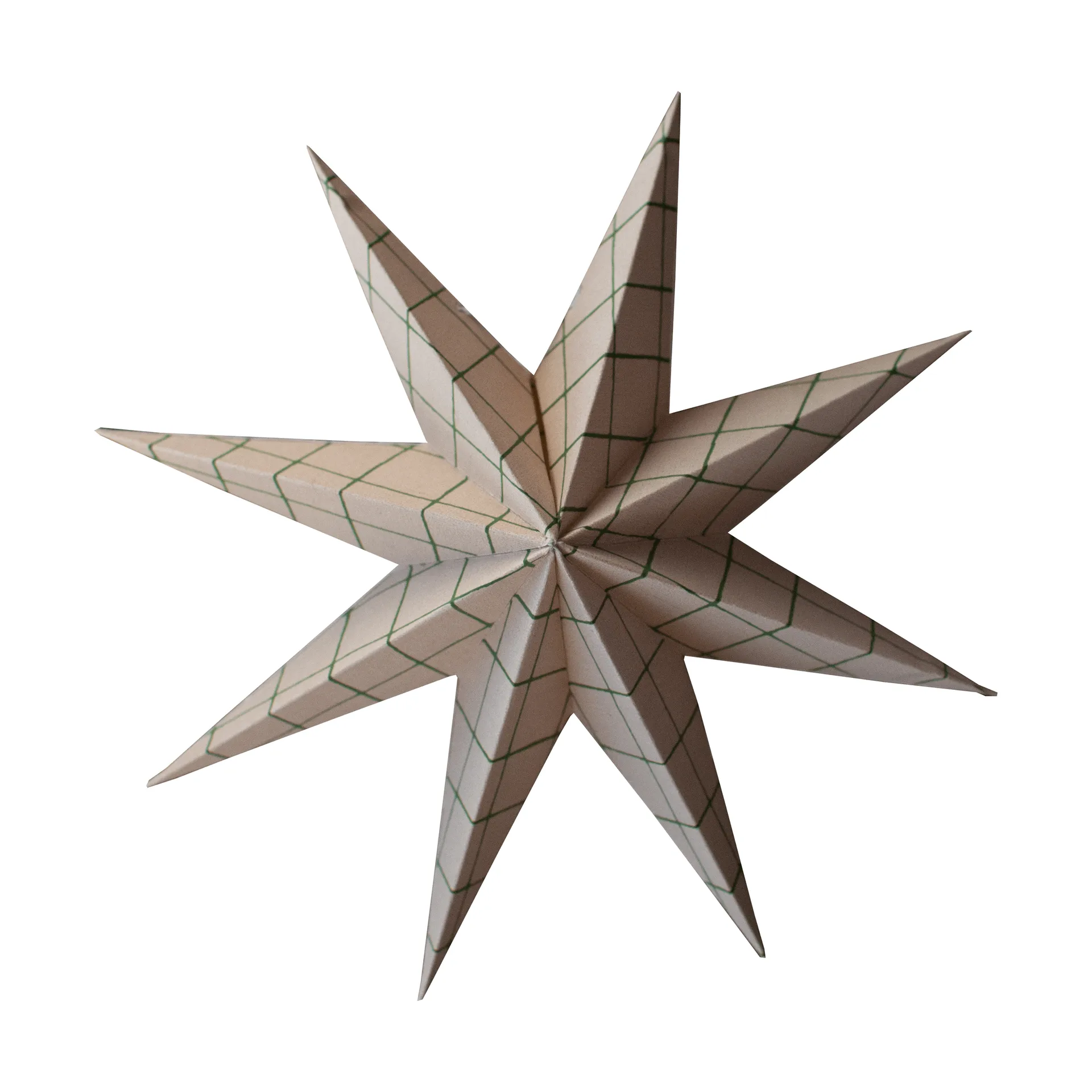Paper winter star hanging decoration, Square sand, large, Ø19 cm DBKD