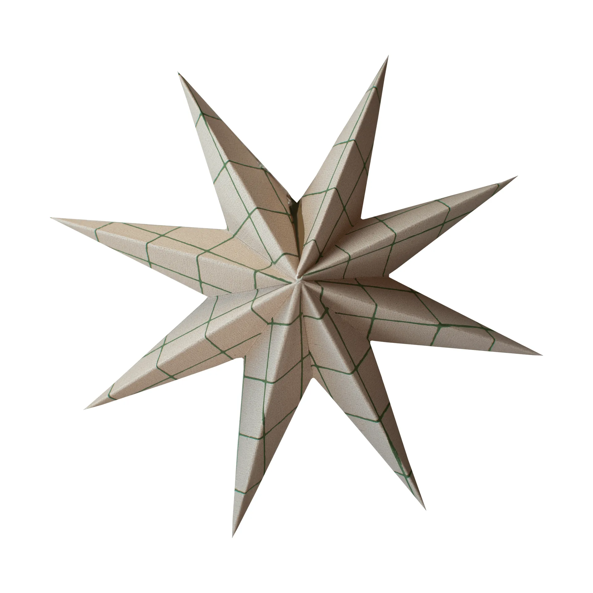 Paper winter star hanging decoration, Square sand, medium, Ø14 cm DBKD