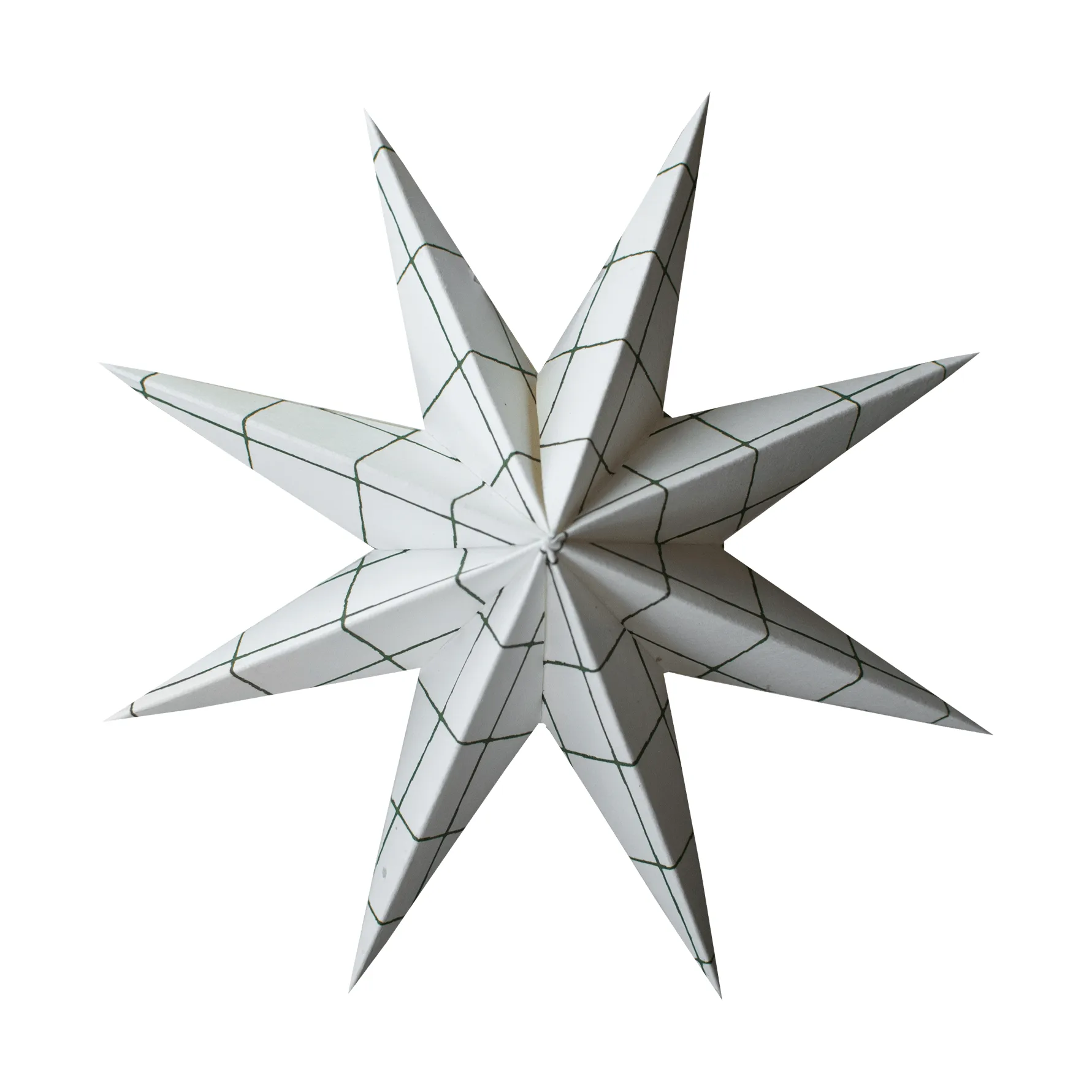 Paper winter star hanging decoration, Square white, medium, Ø14 cm DBKD