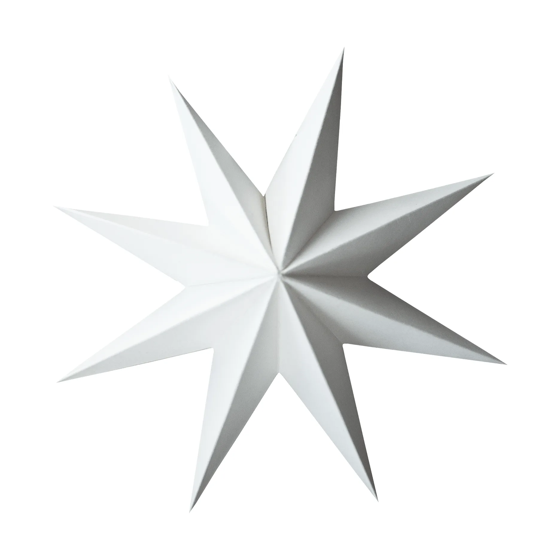Paper winter star hanging decoration, White, medium, Ø14 cm DBKD