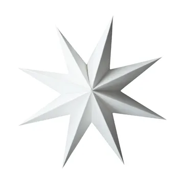Paper winter star hanging decoration - White, small, Ø9 cm - DBKD