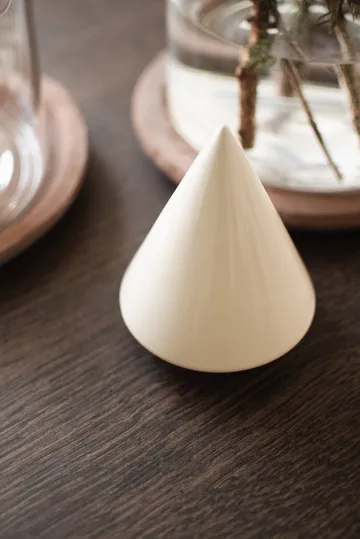 Peak wooden decorative detail - Shiny cream, Ø9 cm - DBKD