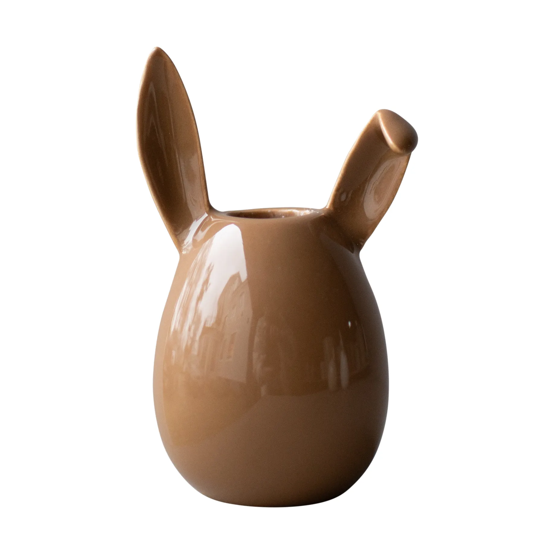 Rabbit candlestick 13 cm, Shiny nougat DBKD