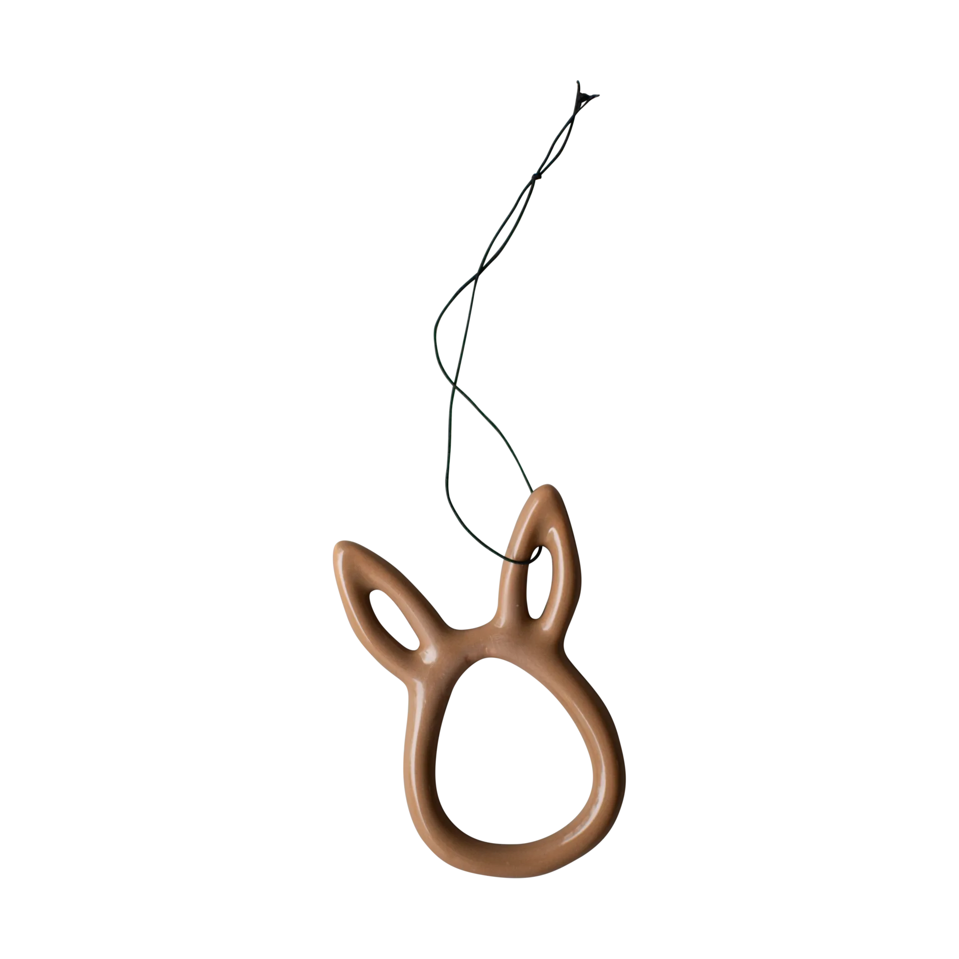 Sprinkle rabbit Easter ornament 8 cm, Shiny nougat DBKD