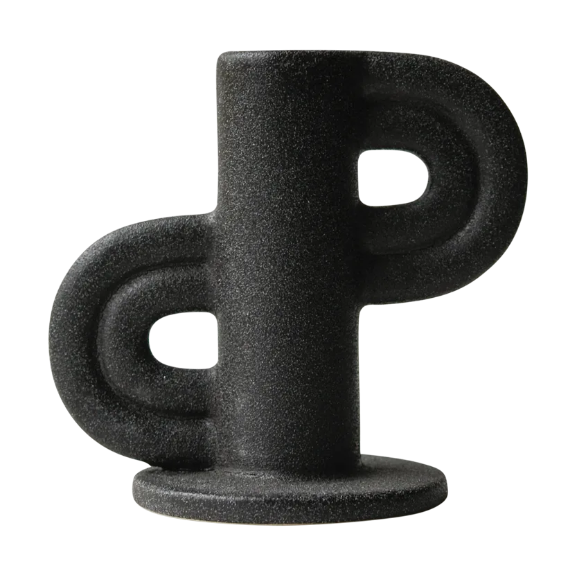 Swirl Slide candle holder, Black DBKD