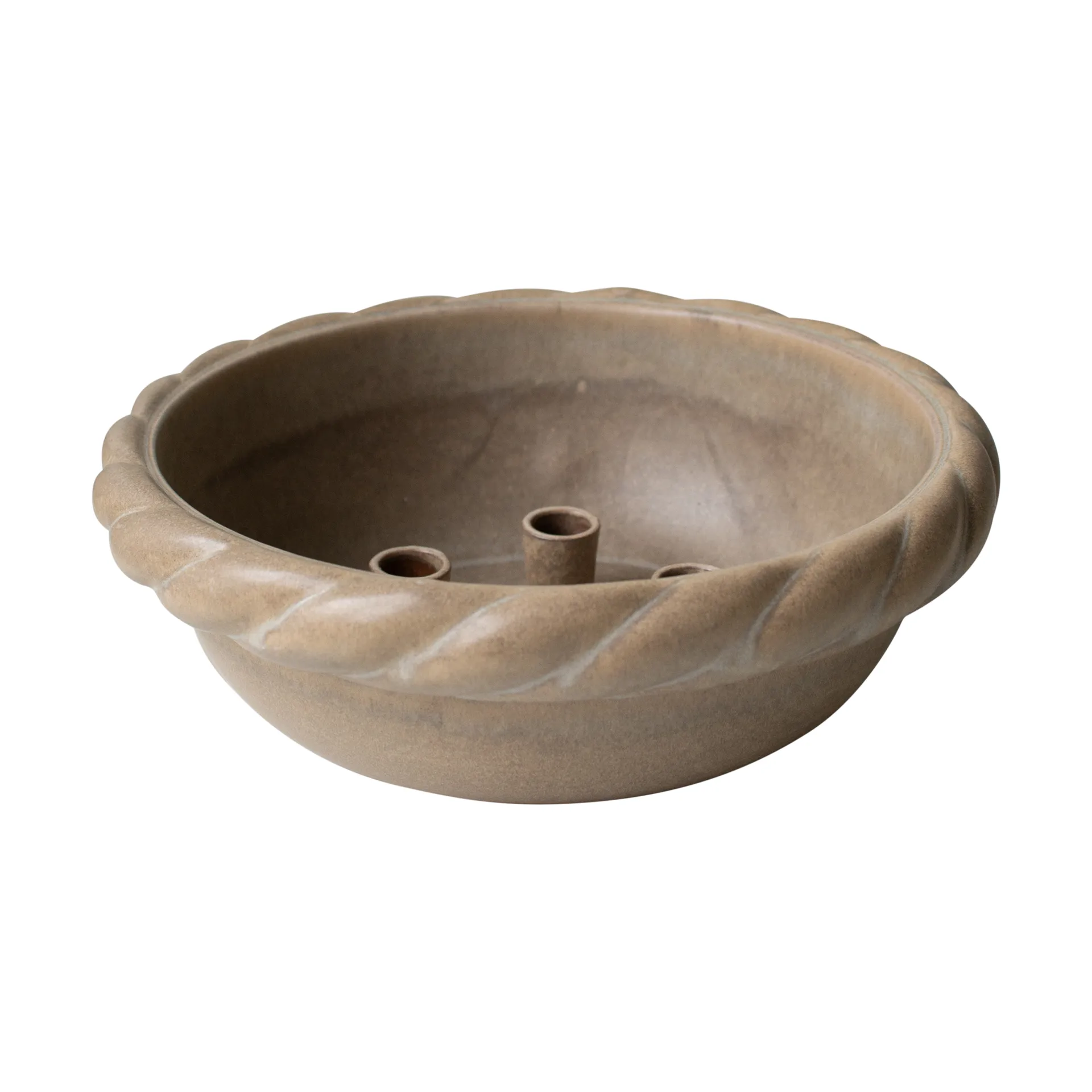 Twine plate candlestick Ø30 cm, Beige DBKD