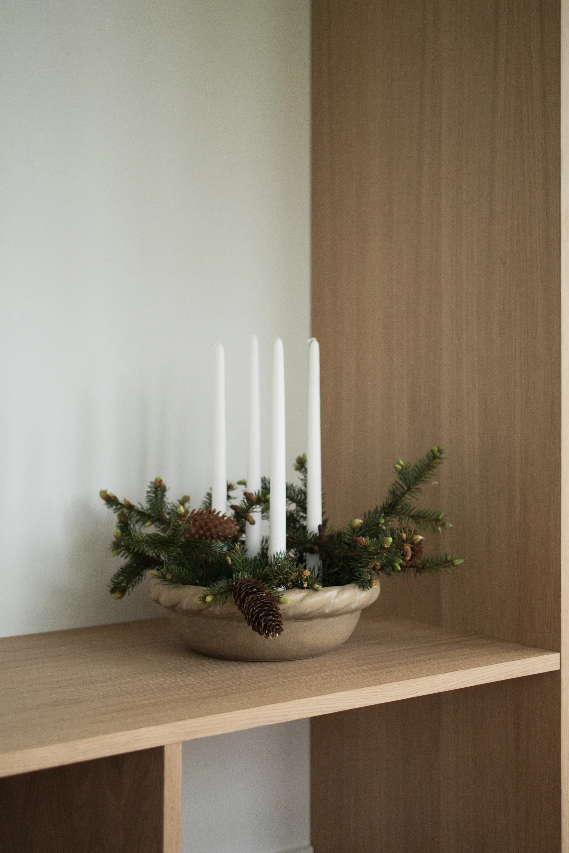 Twine plate candlestick Ø30 cm, Beige DBKD